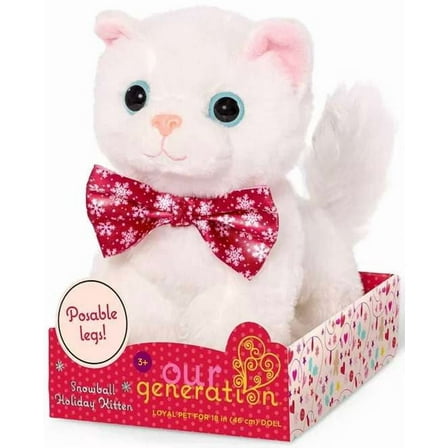 Our Generation Snowball Holiday Kitten Plush
