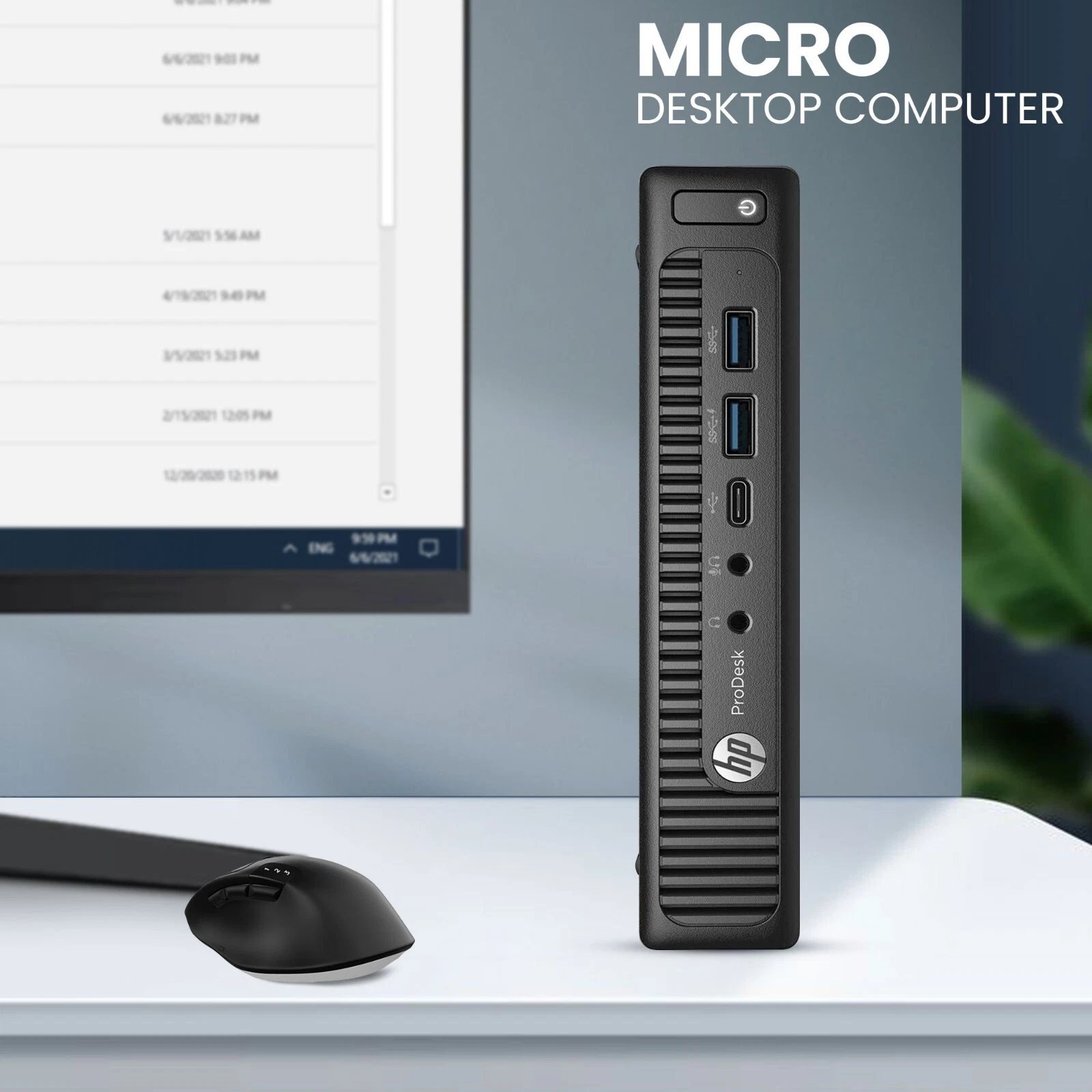 Restored HP ProDesk 600 G2 Mini Desktop PC - Intel Core i3-6100T, 3.20 GHz - 16GB DDR4 RAM, 256GB SSD - Wi-Fi, Keyboard & Mouse - Win 11 Pro (Refurbished)