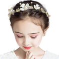 thumbnail image 2 of Accesorios para el cabello de boda para niñas, tocado de princesa floral, tiara de perlas, diadema para primera comunión para niñas y mujeres, linda y dulce diadema de novia para boda., 2 of 5