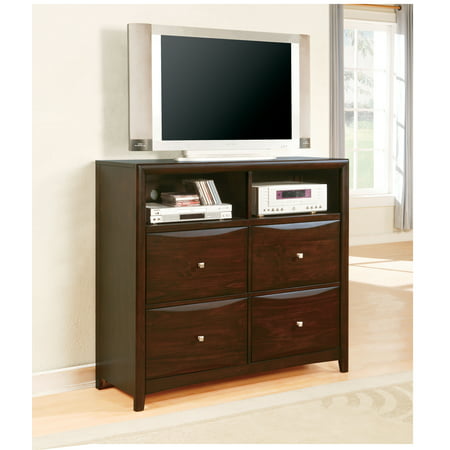 07411 Manhattan Tv Console With 4 Drawers Shaped Drawer Fronts