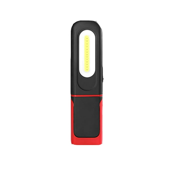 Luz de trabajo LED recargable, lámpara de inspección con rotación de 360 grados y linterna LED COB de 5 W con base magnética y gancho para talleres de automoción, camping, bricolaje, etc.