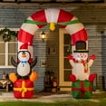 thumbnail image 2 of Outsunny 9' Inflatable Christmas Candy Archway Penguin Snowman Gift Box LED, 2 of 10