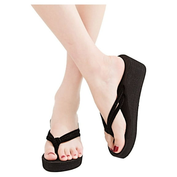Mepaouo Women's Platform Flip Flops Arch Support Wedge Thong Sandals Summer Dress Shoes Size 5-9