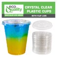 thumbnail image 5 of [250 Count] 12 oz Clear Plastic Disposable PET Cups with Lids | Crystal Clear PET Cup | Cold Smoothie | Iced Coffee Go Cups | Ideal for Coffee, Parfait, Juice, Soda, Cocktail, Party Cups (12OZ), 5 of 7