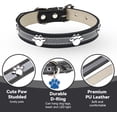 thumbnail image 4 of YSTINNG Reflective Dog Collar with Cute Paw Rivet Studded Funny Soft PU Leather Adjustable Puppy Dog Collars for Small Medium Large Dogs Cats (Black,XX-Large) YD72-347, 4 of 7