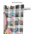 thumbnail image 5 of Easter Buffalo Black Linen Curtain Valance for Bedroom/Bathroom/Kitchen/Office/Living/Dining Room Window,Vintage Country Check White Bunny Plant Rod Pocket Topper Decorative Cafe Drapes Panel 42"x18", 5 of 6