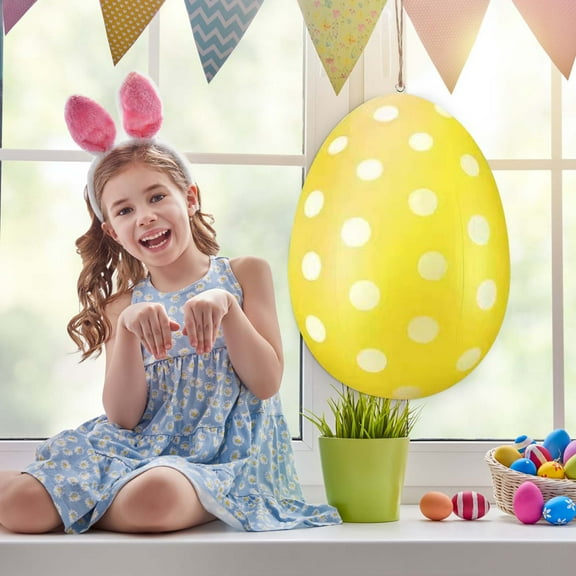 Giant Inflatable Easter Egg Decor,Easter Egg Gifts Clearance by VOTRUDI,60cm Outdoor Party Toy for Easter Egg Hunt and Kids Garden Play,Yellow
