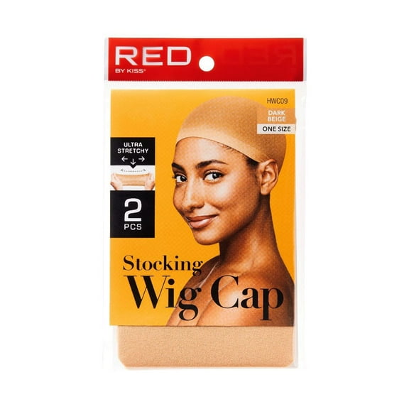 Red by Kiss Stocking Wig Cap 2pcs One Size, Dark Beige HWC09