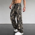 thumbnail image 2 of Men's Cargo Pants with Pockets Drawstring Long Trousers Relaxed Fit Stretch Work Pants, 2 of 5