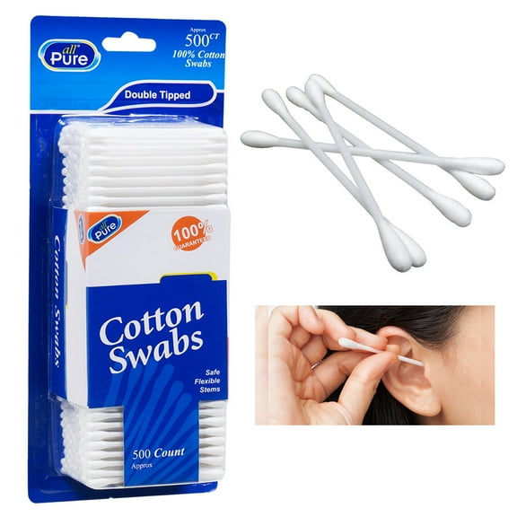 500 Cotton Swabs Buds Double Tipped Tip Clean Ear Wax Remover Makeup Applicator