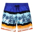 thumbnail image 3 of Zylanna Men's Board Shorts with Pockets, Swim Trunks Quick Dry Drawstring Elastic Waist Hawaiian Print Casual Summer Beach Shorts for Men Multicolor, 3 of 7