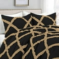 thumbnail image 3 of 1 Piece Luxury Two Tone Diamond Ruffle Pattern Comforter Super Soft All Season 800 Thread Count, 100% Egyptian Cotton, Super King Size Taupe/Black Solid Color, 3 of 4