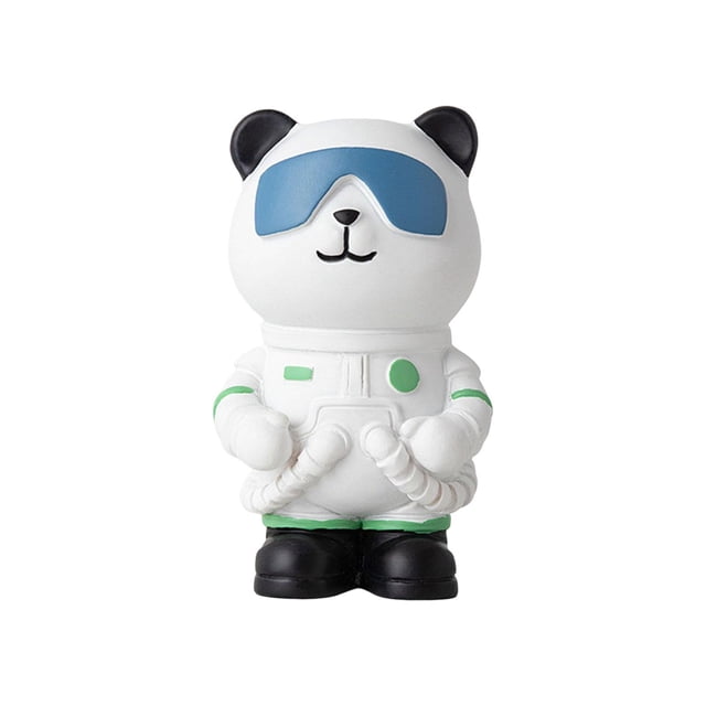 Figura de astronauta panda, escultura animal para decoración de sala de estar, figura decorativa Blanco