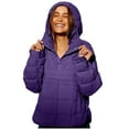 thumbnail image 2 of Rigardu Hoodies for Women Pullover Women's Quilted Pullover Puffer Jacket Oversized Long Sleeve Hooded Coats Winter Warm Lightweight Outwear with Pocket Womens Hoodies Purple Xxl, 2 of 8