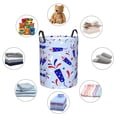 thumbnail image 6 of XMXY Round Laundry Basket Organizer, Patriotic Blue American Waterproof Collapsible Dirty Clothes Basket Laundry Hamper, Medium Size, 6 of 8