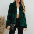 thumbnail image 2 of Herrnalise Jackets For Women Lapel Long Sleeved Loose Plaid Sweater Casual Coat Shackets For Women 2024 fall Green,XXXL, 2 of 8