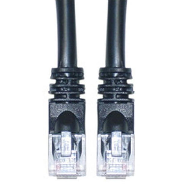 Cat6a Noir Ethernet Patch Cable Snagless Moulé Boot 500 MHz 1 Pied