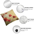 thumbnail image 4 of Nawypu  Poppy Flower Throw Pillow Cushion Cover, Flower and Buds on Ambient Grunge Background Retro Effects Bohemian, Decorative Square Accent Pillow Case, 2pcs Pale Brown Vermilion 18x18in, 4 of 6