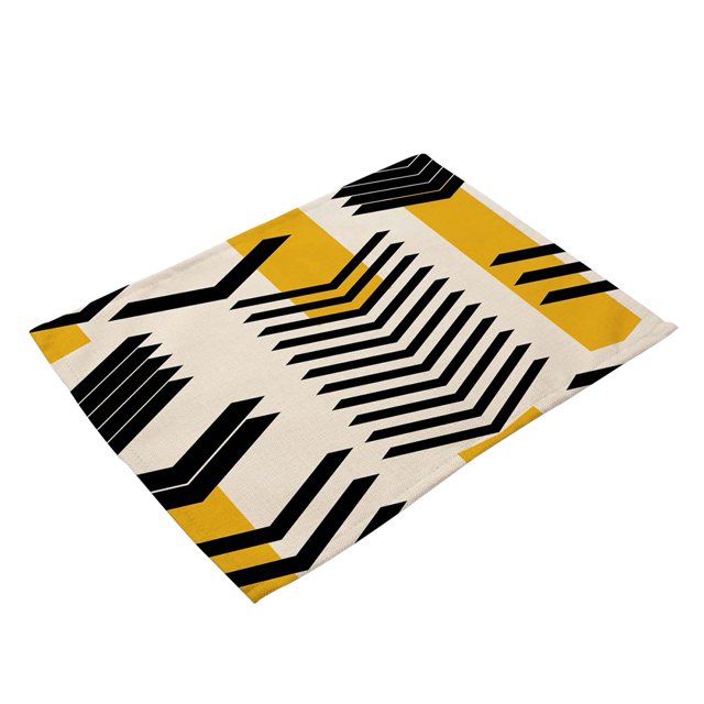 Estera de mesa antideslizante con estampado de patrón geométrico, colocación de aislamiento térmico, plato, tenedor (MG0041-1)