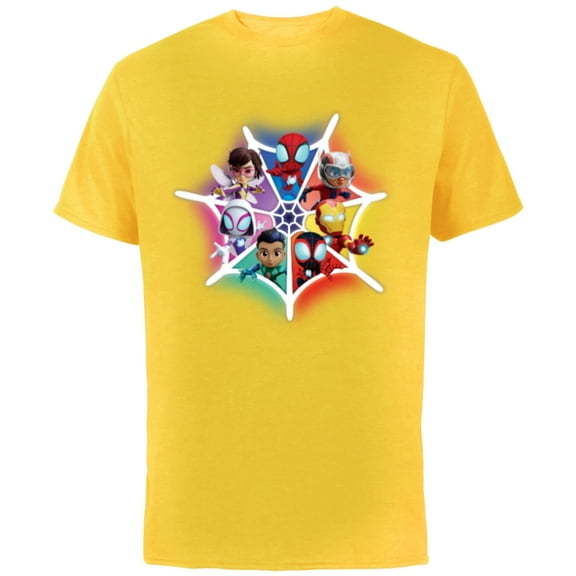 Marvel Spidey and His Amazing Friends Avengers Team-Up - Short Sleeve Cotton T-Shirt for Adults - Customized-Yellow