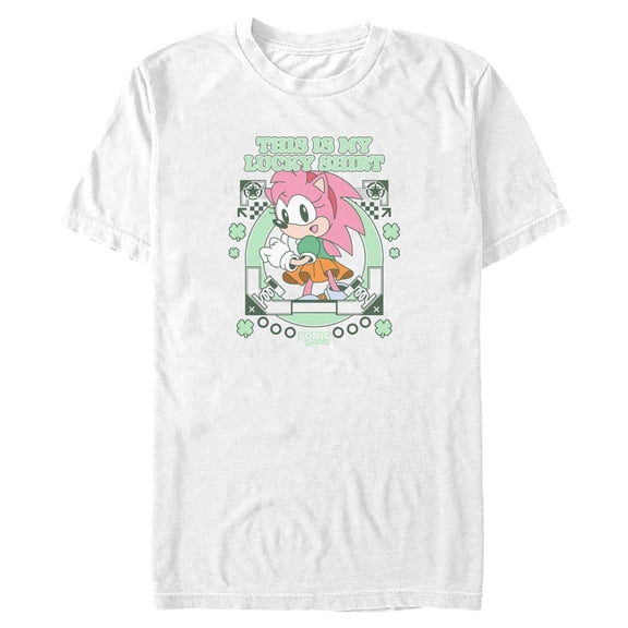 Mens Sonic the Hedgehog My Lucky Clover Amy T Shirt