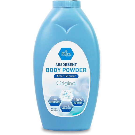 MED PRIDE Baby Powder – 13oz Talc-Free Body Powder Cornstarch with Natural Baby Scent, Paraben-Free Dusting Powder for Diaper Rash & Chafing Protection