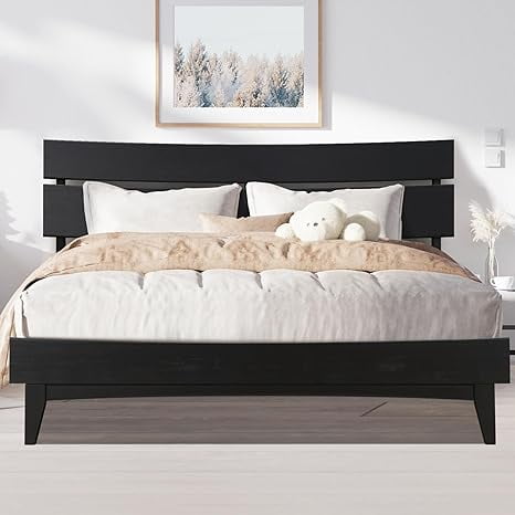 Acacia Aurora Solid Wood Bed Frame With headboard Queen Chocolate