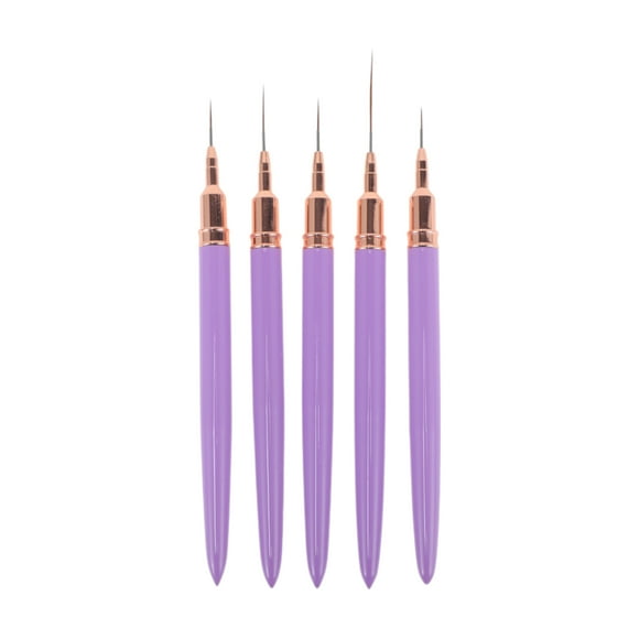 Conjunto Único de Pinceles Finos para Arte de Uñas para Diseño de Uñas en Púrpura