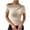 Beige, variant on Staron Women's Casual Short Sleeve Round Neck Blouse Asymmetrical Ruffle Pullover Top, Black XL