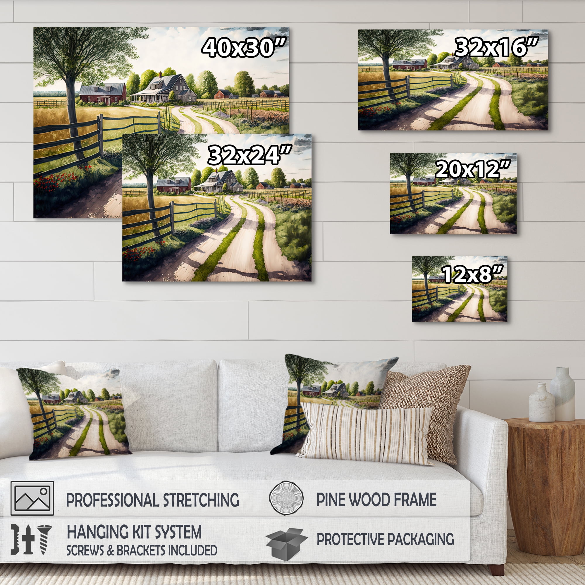 Designart View Of The Pasture I Canvas Wall Art