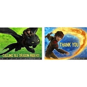 How to Train Your Dragon Invitation & Thank You (8 Pack) - Party Supplies