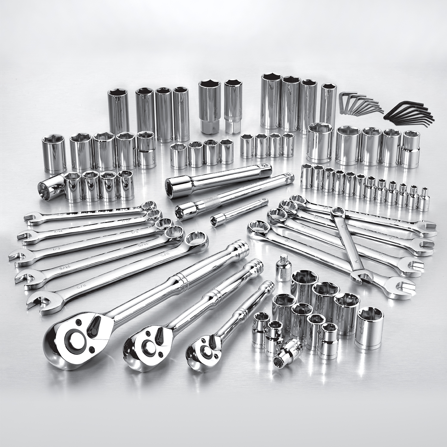 Pro-Grade 92 Pc Mechanics Tool Set, SAE & Metric, Chrome Vanadium