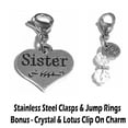 thumbnail image 2 of Silver Bag Charms by Hidden Hollow Beads – Purse And Backpack Charms, Zipper Pull Charms, Easy Clip On Charms For Necklaces And Bracelets - Sister Charm, 2 of 4