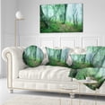 thumbnail image 3 of Designart Trail Through Green Forest - Landscape Photography Throw Pillow - 12x20, 3 of 5