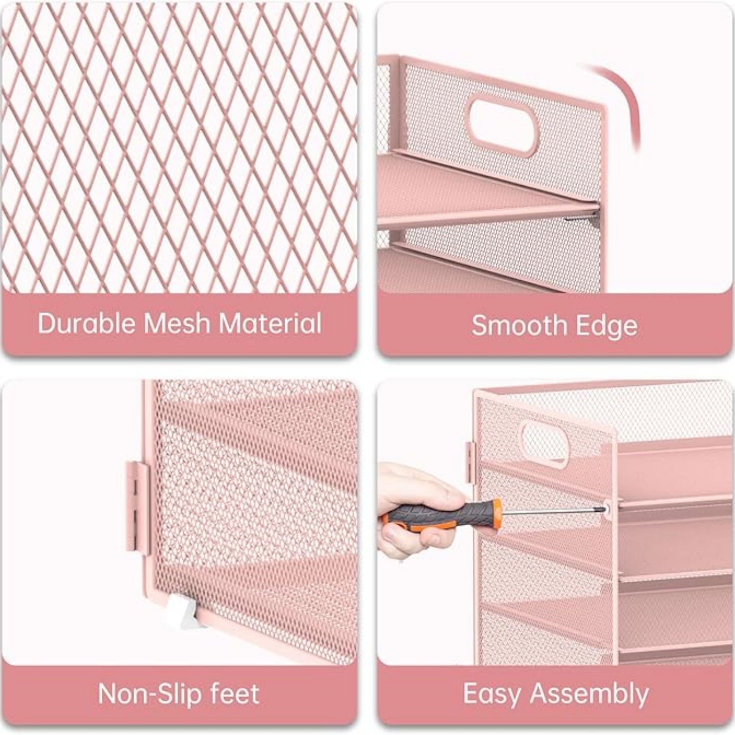 INTIGE 7 Tier Paper Organizer, Mesh Desktop File Holder with Handles for Office