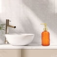 thumbnail image 2 of Unique Bargains 1 Pc Cylinder Argyle Soap Dispenser 13.53oz Orange Gold Tone, 2 of 6