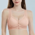 thumbnail image 2 of iHPH7 Bra Front Closure for Women Senior Comfort Bras Snap Front Bra No Underwire Floral Print Wireless Bras Front Open Bras for Women Front Clasp Bralette Soft Pink 4XL, 2 of 5