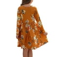 thumbnail image 6 of URMAGIC 4-13T Girls Long Sleeve Floral Pleated Swing Dresses Crewneck Casual Boho A-Line Maxi Party Dress with Pocket, 6 of 11