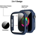 thumbnail image 3 of ePacks 2 Pack Apple Watch Case for Apple Watch Series 7 41mm with Built-in Tempered Glass Screen Protector, All-Around Ultra-Thin Bumper Full Cover Hard PC Protective Case for iWatch, Green, Black, 3 of 6