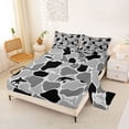 thumbnail image 2 of Castle Fairy Mono Camo Shark Tile Bed Sheets 4-Piece,Shark Silhouette Gray Blot Camo Seamless Print Full Size Sheets,Ash Black,1 Fitted Sheet,1 Flat Sheet and 2 Pillowcases, 2 of 6