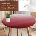 thumbnail image 5 of Red Gradient Round Fitted Table Cover Waterproof Table Cloth with Elastic Edge Wipeable Tablecloth for Picnic Camping Party Fits 55"-60" Diameter, 5 of 8