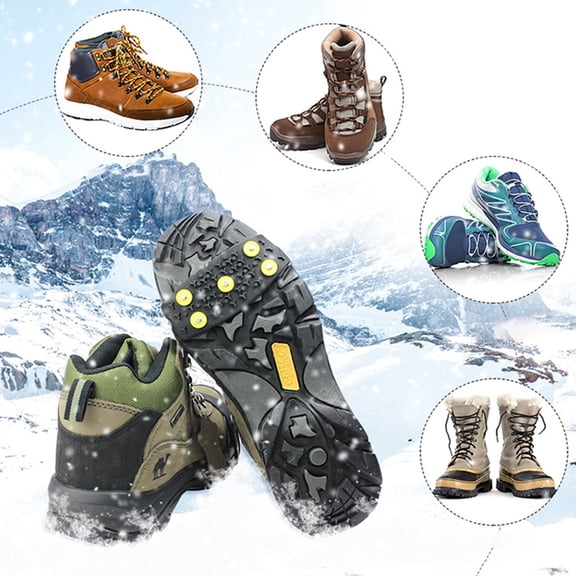 YOSADIER 2 Sets Gripper Spikes for Boots, Anti- Traction Cleats for Mountaineering, Hiking, Ice and Snow Safety