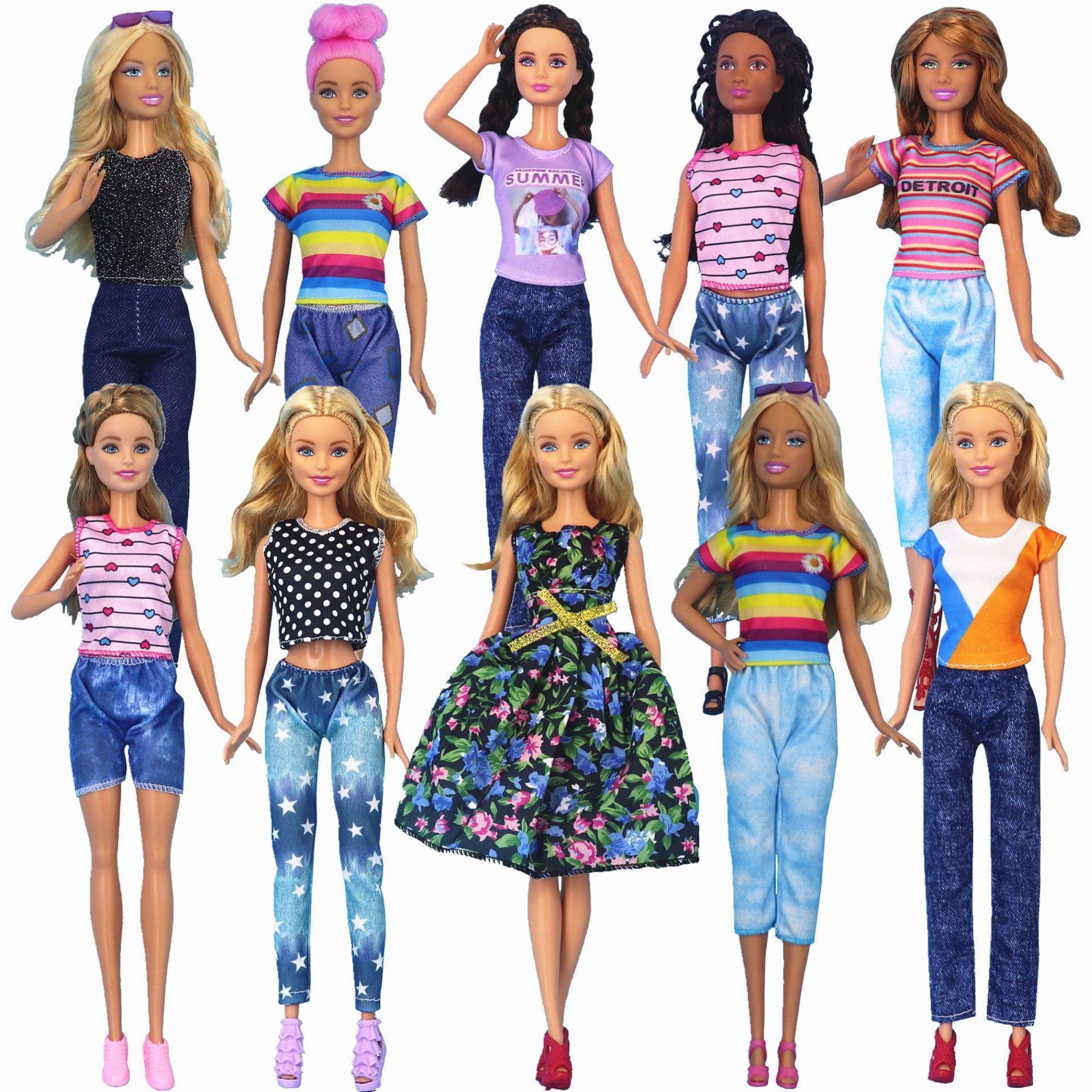 Barbie Tenue de Mode 10 Pcs 10 Accessoires de Poupee Walmart