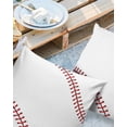 thumbnail image 2 of American Baseball Sports Outdoor Pillow Covers Set of 2, Decorative Waterproof Throw Pillow Case, Red Line and White Cotton Linen Soft Cozy Cushion Pillowcases, 2 of 6