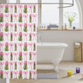 thumbnail image 3 of Manfei Cartoon Food Print Shower Curtain 72Wx72L,Cute Pink Bowknot Bathroom Curtain, 3 of 5