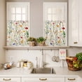 thumbnail image 3 of 3 Piece Kitchen Curtains and Valances Set Vintage Floral Blossom Cafe Curtains 24 Inch Length Spring Summer Rustic Botanical Valance & Tier Curtain for Living Room Bedroom Window 54"x18"+27"x24"*2, 3 of 6