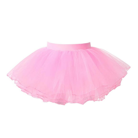 Jowowha Toddler Girls Tutu Skirts Birthday Ballet Dance Layered Tulle Skirt Ballerina Dancewear Pink S