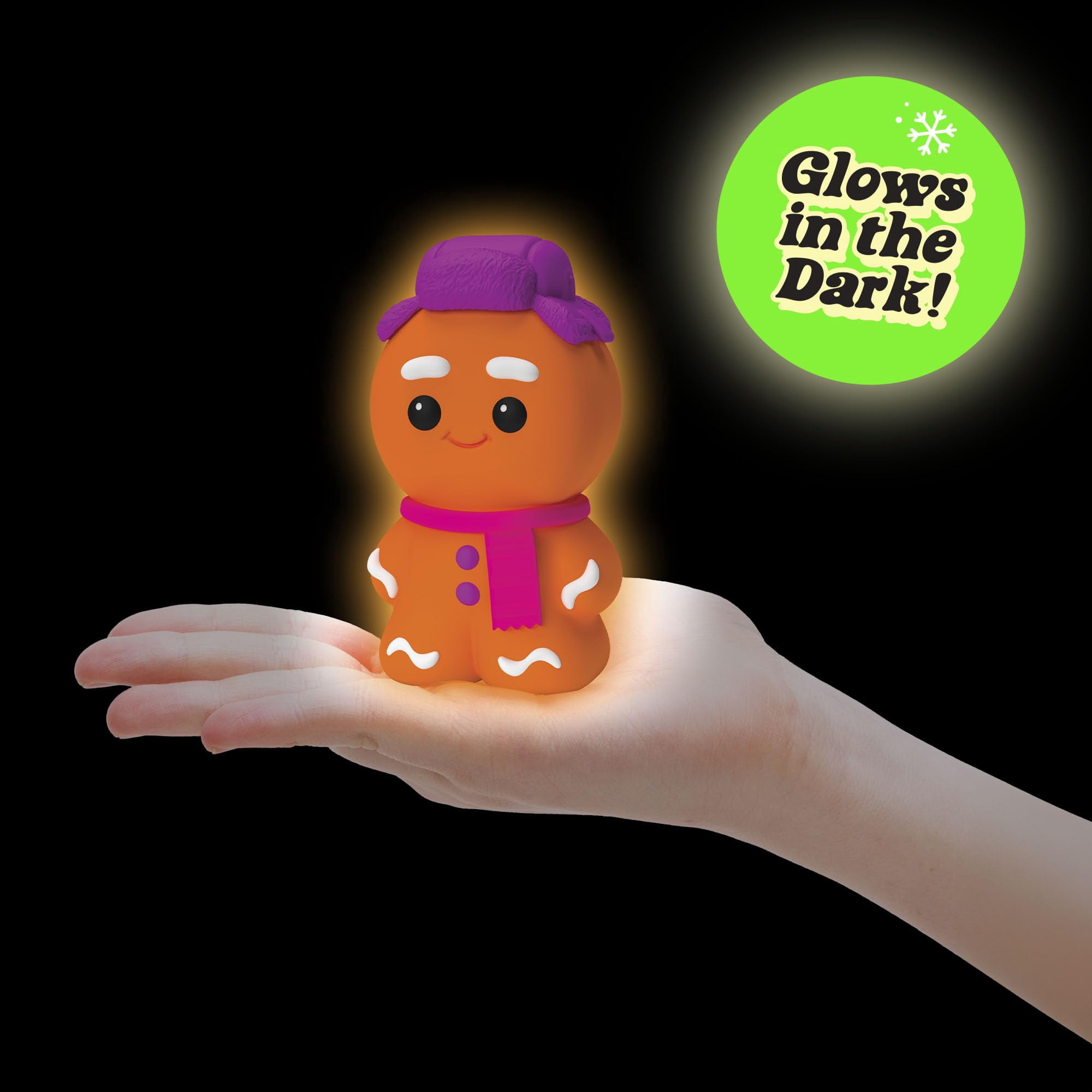 Schylling NeeDoh Squishmas Ginger Glowman - Christmas Squeeze Toy - Satisfying Snow-Like Crunch - 3.5" Tall - Color May Vary (Pack of 1)
