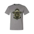 thumbnail image 2 of Wild Bobby, Brotherhood Biker Motorcycles Cross and Skull Pop Culture Men's Graphic T-Shirt, Heather Grey, 4XL, 2 of 3