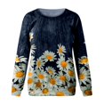 thumbnail image 4 of Sudadera de manga larga con estampado de cuello redondo para mujer Blusa informal Tops Pompotops  gfhjh3289, 4 of 4